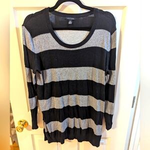Striped Black and Gray Women's Sweater